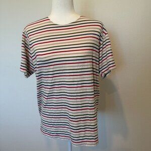 Vintage 90's Striped Crewneck Short Sleeve T-Shirt Size Medium